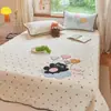 [Fragrância Premium] Fofo Estilo Ins Bobo Algodão Lavado Desenho Animado Toalha Bordada Colcha Conjunto de Três Peças