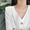 XA355 Colar Estilo Coreano Gola Distinta Joia de Prata INS Elegante Nicho Corrente de Contas Oliva Colar de Prata Esterlina S925 para Mulheres
