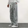 Calça casual de verão 2026 exclusiva transfronteiriça, tamanho europeu, para homens, fina, folgada, perna reta, perna larga, calça esportiva