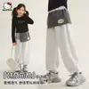 Pantalones Casuales de Primavera para Niñas 2026 Nuevo Estilo Coreano Diseño de Retazos Elegantes Pantalones Deportivos Sueltos