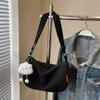 Bolso cruzado para desplazamientos transfronterizos, Bolso tipo dumpling simple, casual y versátil, Portátil, moderno, Bolso de hombro estilo deportivo para estudiantes, Bolsa de tela