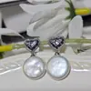 Aretes de botón redondos barrocos naturales botón liso aretes con pasador de plata S925 aretes franceses irregulares