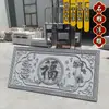 Muro de Sombra con Relieve de Piedra Antigua con la Palabra "Fortuna" Grabada, Hecho de Piedra Azul, Decoración de Ventana, Pared Exterior de Villa de Patio Rural, Muro de Relieve de Entrada