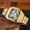 Novo modelo no mercado: Relógio de pulso mecânico totalmente automático masculino Kajia, relógio Santos, relógio masculino série Romana com design vazado