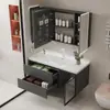 Gabinete de Baño de Aluminio Panal Personalizado Lavabo Integrado de Cerámica Cajón de Baño Gabinete de Baño Lavabo Lavabo