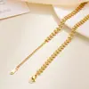 Cadena de Acero de Titanio con Cadena de Cruz Chapada en Oro Real, Cadena de Labios que No se Desvanece, Cadena en Forma de O, 100 Piezas por Paquete, Acero