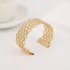 Novo Bracelete Largo Trançado Transfronteiriço Europeu e Americano Retrô Boêmio Exotismo Oco Aberto para Mulheres