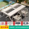 Mesa e Cadeira para Churrasco ao Ar Livre Mojia Combinação de Alumínio Fundido Churrasqueira a Carvão ao Ar Livre Jardim Conjunto de Lazer para Casa Pátio Terraço