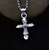 Colgantes de plata de ley 925 al por mayor, colgante de cruz con cráter personalizado estilo chino, joyería de plata tailandesa vintage desgastada de moda