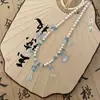 Novos Acessórios Hanfu Estilo Chinês, Colar com Pingente de Franja de Pérolas Estilo Antigo, Colar de Pérolas Estilo Nacional, Colar de Pérolas Estilo Ming, Adorno de Pescoço Estilo Gola para Mulheres