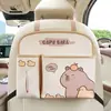 Bolsa de Armazenamento para Encosto de Banco de Carro em Couro de Capivara, Bolsa de Armazenamento para Carro de Capivara, Caixa de Lenços de Carro Criativa com Bolsa de Armazenamento