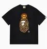 Hit da Internet de Verão 24: Camiseta bAPe Cabeça de Macaco Macaquinho, Camuflagem, Camiseta Unisex Manga Curta Gola Redonda