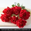 Flores Artificiales Rojas para Boda Cuidadosamente Seleccionadas, Flores Falsas de Gama Alta Color Rojo Vino Tinto, Flores Decorativas Chinas Nuevas para el Hogar