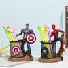 Capitán América Spider-Man Portalápices Creativo decoración del hogar almacenamiento de escritorio de oficina regalo de cumpleaños para niño