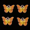 10 Piezas/Paquete Accesorios Esmaltados Multicolor Estética Ins Mariposas de Gradiente Colorido Colgantes Accesorios de Joyería Amuletos Colgantes