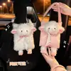Caja de pañuelos para coche linda oveja pequeña bolsa de pañuelos colgante multifuncional para coche, popular juguete de peluche caja de pañuelos para coche