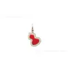 Collar de calabaza Kirin de alta gama, pequeño colgante de calabaza, ágata roja y nácar blanco, disponible para dropshipping y suministro para transmisiones en vivo