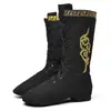 Zapatos de Suela Blanda para Danza Étnica Xizang Mongol para Hombres y Mujeres Botas Altas Bordadas Lienzo Arte Prueba Botas de Danza Mongol