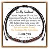 Tarjeta para mi papá Le da a mi padre Pulsera Código Morse Musgo Pulsera Completamente Trenzada Pieza de Madera Mina de Hierro Roja Pulsera Pulsera