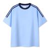 240g Algodão Puro Peso Pesado Três Listras Estilo Bajia Solto Gola Redonda Manga Curta Camiseta Marca Tendência Roupa de Trabalho Pode Ser Estampada