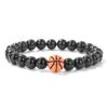 Pulseira Acrílica de Futebol Basquete Pulseira de Pedra Vulcânica Casal Personalidade Moda Estilo Esportivo Estilo Quente Transfronteiriço Disponível para Atacado