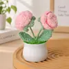 Ramo Pequeño de Punto Transfronterizo en Maceta Regalo para el Día del Maestro Producto Terminado Hilo Girasol Flor Artificial Decoración de Escritorio