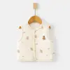 Colete Quente para Bebê Primavera e Outono Colete Acolchoado para Bebê Colete Infantil Top de Modal para Recém-nascido