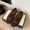 Mocasines Versátiles Versátiles Retro Estilo Británico Nuevo Estilo para Mujer Zapatos Totalmente Cerrados Zapatos de Persona Perezosa Individual Zapatos sin Cordones Gamuza Otoño 2026