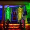 Decoração de caveira brilhante pendurada para casas mal-assombradas, salas secretas, adereços para montagem de atmosfera de terror, luzes LED de festa, decoração de fantasma