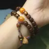 Pau-rosa Preto 8mm Contas Estilo Antigo Contas de Buda Pulseira de Madeira Lótus Pulseira Rosário Estilo Chinês Simples Brinquedo Cultural Joia de Mão Atacado