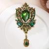 Pingente de Cristal Esmeralda Broche Cálice Acessórios de Broche Retrô Europeu e Americano Broche de Corte Broche Joia Broche de Esmeralda