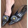 Sandalias de Tacón de Aguja de Punta Estilo Hada para Mujer Verano 2025 Nuevo Estilo Estilo Francés Hermosas Elegantes Versátiles Tacones Altos Poco Profundos para Mujer