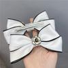 A192 Diadema de Lazo Overlock de Alta Gama Transfronteriza para Mujer, Horquilla de Camelia, Estilo Pequeño Fragante, Horquilla de Rosa con Bloques de Color