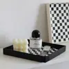 Color Tablero de Damas Entrada Sala de Estar Bandeja con Forma de Luna Taza de Agua Cuerda para Cabeza de Aromaterapia Bandeja Decorativa para Objetos Pequeños Bandeja Lunar