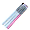 Estilo Japonés Transfronterizo Nuevo Single Blanco Palo Uña Arte Fototerapia Pluma Morada Cabeza Degradado Fototerapia Pluma Profesional Uña Arte Pincel