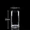 Vaso de vidro reto de alto borosilicato personalizado para arranjos florais Vaso decorativo de bambu rico e criativo de alto nível Ins Style Ornaments