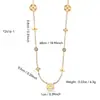 Colar de Aço Titânio Mais Vendido na Europa e América Conjunto de Pulseira Corrente para Clavícula Flor de Trevo Feminina com Micro-Incrustação de Diamante Moda Fresca Atacado