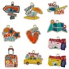 10 Zapatillas de Viaje de Verano Estilo Festivo Patrón de Playa Llavero con Accesorios de Aleación Colgante Decorativo DIY