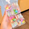 Banda de Goma Pequeña Amigable con el Cabello de Bebé Caja de Almacenamiento para Ligas de Pelo de Niña Goma Elástica Infantil Mini Pinza para el Cabello Al por Mayor