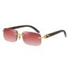 Gafas de sol de moda Hombres Sin Marco Patas de Madera Originales Gafas de tirachinas Hombres Modernas Marco Óptico de Madera Gafas de sol