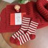 Calcetines Rojos para Mujer, Calcetines Rojos de Invierno Cálidos Simples de Media Pantorrilla, Regalo de Año Nuevo, Calcetines Largos de Navidad, Estilo Dulce
