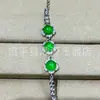 Pulsera de Calcedonia Tipo Hielo, Ágata Blanca, Chapado en Plata, Incrustada con Jade, Joyería Estilo Chino, Pulsera de Calcedonia Azul para Transmisión en Vivo