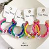 2 piezas, 1 tarjeta, color caramelo, etiqueta de flores, cuerda para el cabello, banda para el cabello para niña, simple, combinable, espiral, alta elasticidad, tocado de cuerda para el cabello, venta al por mayor