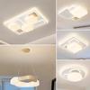 Lámpara de techo para sala de estar creativa geométrica cuadrada estilo crema lámpara para dormitorio creativa simple ambiente paquete de lámparas para toda la casa