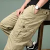 Pantalones de trabajo estilo americano, corte holgado para hombre, pierna recta, nueva colección 2026, pantalones largos retro, pantalones casuales multibolso para hombre, estilo primavera/otoño