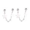 Plata esterlina S925 coreana cadena de cuentas redondas borla aretes de estrella doble agujeros para las orejas dos formas de uso aretes de estrella de cinco puntas una generación de cabello