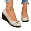 Comercio exterior transfronterizo talla grande primavera/otoño 2026 nuevos mocasines de cuña para mujer, estilo europeo y americano, modernos, que aumentan la altura, de suela gruesa