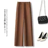 Conjunto feminino fluido com calça pantalona, novo estilo outono 2026, elegante, cintura alta, modelagem que afina, calça reta macia