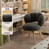 Banqueta para Dressing de Casa Cadeira de Maquiagem para Quarto de Meninas Cadeira Pétala de Luxo Leve Quatro Pés Estilo Creme Cadeira Banqueta para Manicure