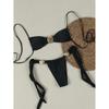 2025 Nuevo Bikini Transfronterizo con Carcasa Metálica Decoración Color Puro con Cordones Sexy y Lindo Fiesta Fábrica En Stock